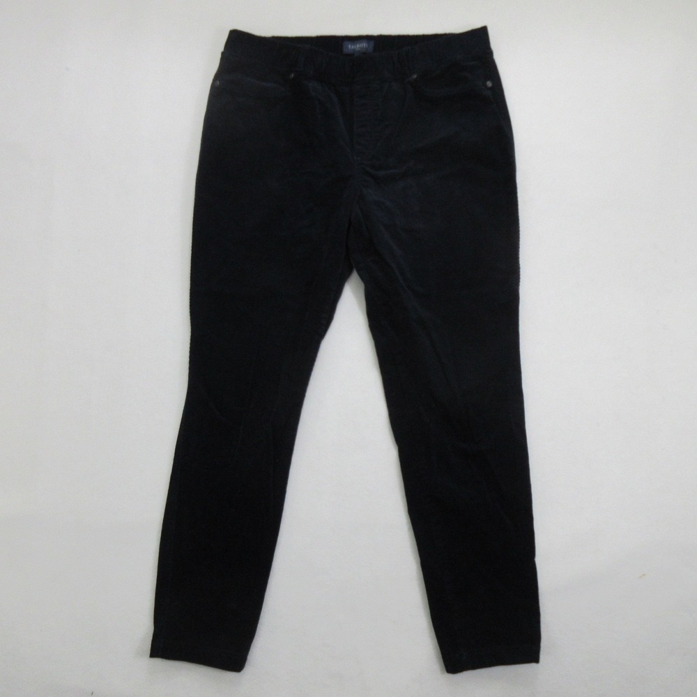 Talbots Pants Size 14 Jegging Pull On Corduroy Navy Blue Elastic Waist Stretch